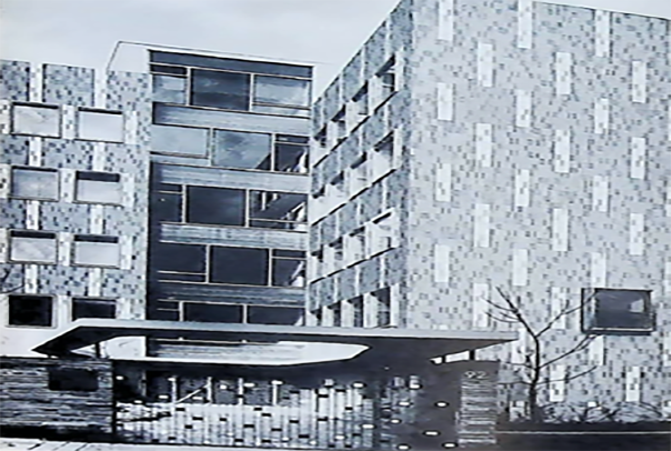 Der 1959 eröffnete Neubau der Abteilung für Sondermetalle in der Seestraße 92.